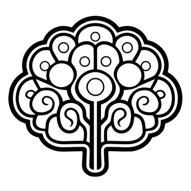 Bir beyin taslağı simgesinin vektör çizimi, tıbbi projeler için mükemmel.