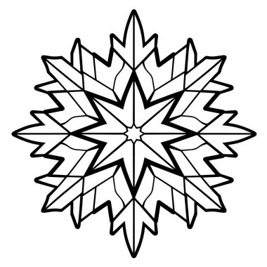 Bir kar tanesi sembolünün zarif dış hat vektörü.