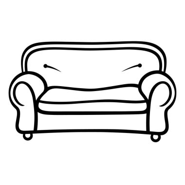 Vektör biçiminde modern minimalist koltuk simgesi.