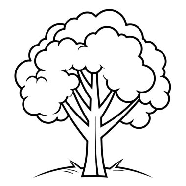 Gösterişli vektör biçiminde minimalist ağaç simgesi.