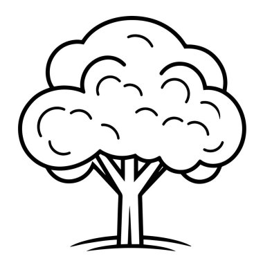 Gösterişli vektör biçiminde minimalist ağaç simgesi.