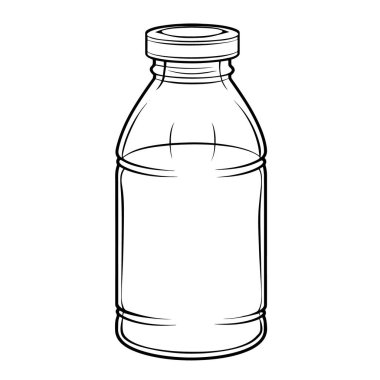 Modaya uygun vektör biçiminde minimalist su şişesi simgesi.