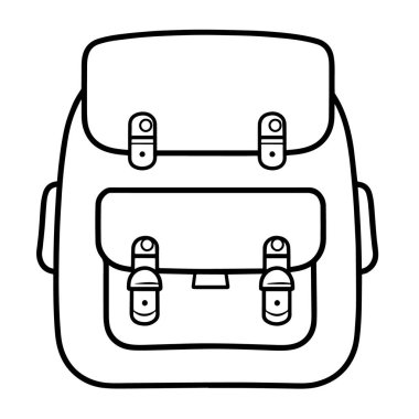 Açık hava vites projeleri için ideal bir sırt çantası taslak simgesinin vektör çizimi.