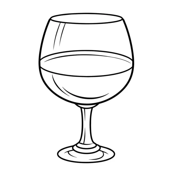 洗練されたベクトル形式のミニマリストワイングラスアイコン — ストックベクタ