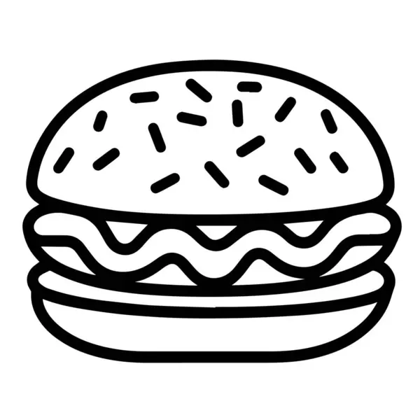 Vektorová Ilustrace Ikony Obrysu Burgeru Ideální Pro Potravinářské Projekty — Stockový vektor