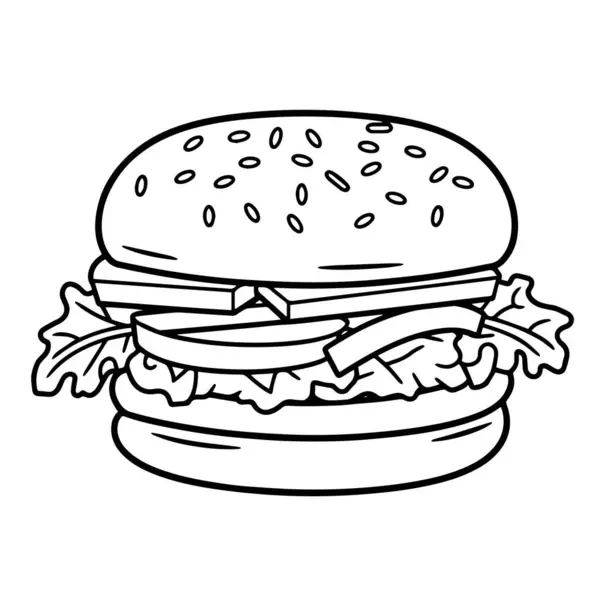 Illustration Vectorielle Une Icône Contour Hamburger Idéale Pour Les Projets — Image vectorielle