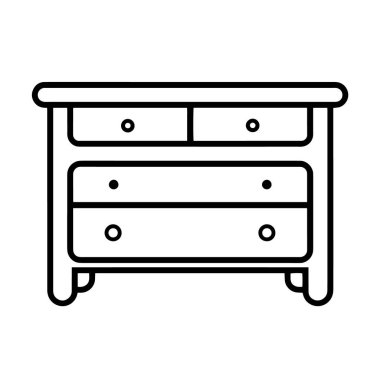 Bir çekmece ana hatları simgesinin vektör illüstrasyonu, depolama projeleri için ideal.