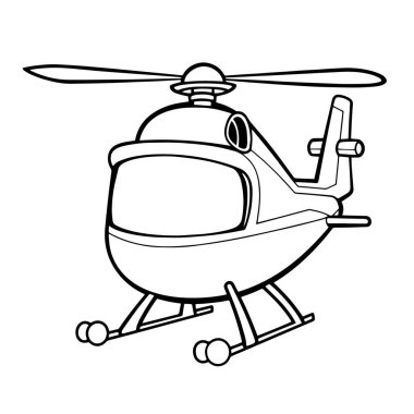 Vektör biçiminde minimalist helikopter simgesi.