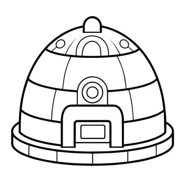 Vektör biçiminde minimalist igloo simgesi.