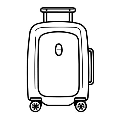 Bagaj taslak simgesinin vektör illüstrasyonu, tatil projesi için ideal.