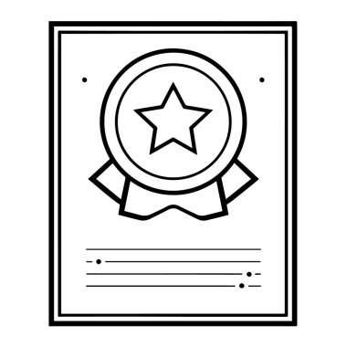 Vektör biçiminde minimalist sertifika simgesi.