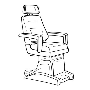 Diş sandalyesi taslak simgesinin vektör illüstrasyonu, dişçilik projeleri için ideal.