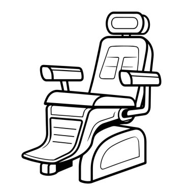 Diş sandalyesi taslak simgesinin vektör illüstrasyonu, dişçilik projeleri için ideal.