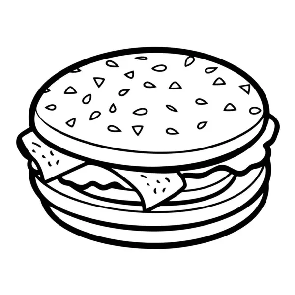Ilustração Vetorial Ícone Contorno Hambúrguer Ideal Para Projetos Alimentação —  Vetores de Stock