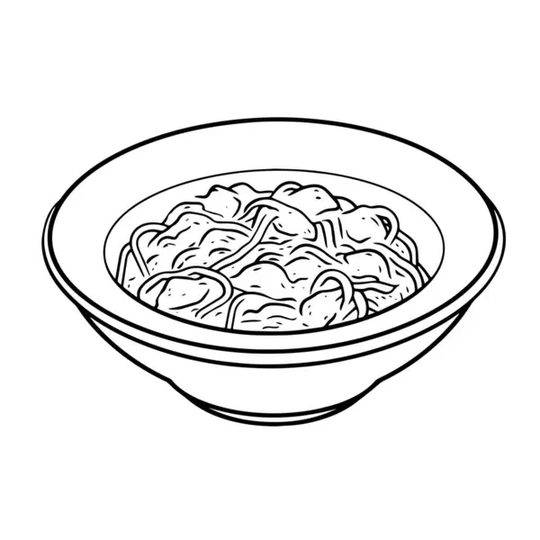 Minimalist Pasta Bowl Icon Vector Format — Stock Vector