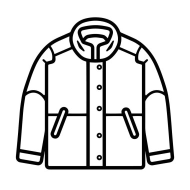 Vektör biçiminde minimalist ceket simgesi.