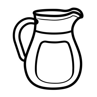 Vektör biçiminde minimalist süt sürahi simgesi.