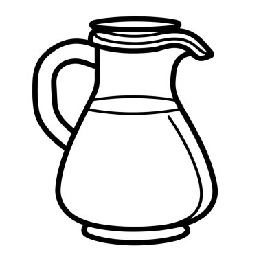 Vektör biçiminde minimalist süt sürahi simgesi.