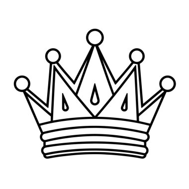 Vektör biçiminde minimalist kral taç simgesi.