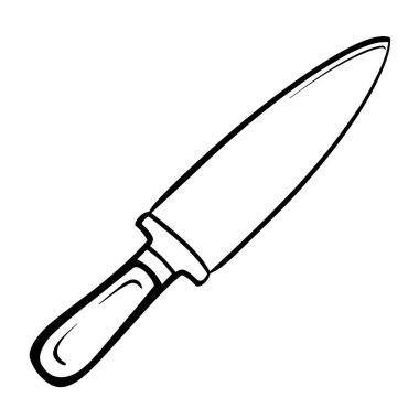 Vektör biçiminde minimalist mutfak bıçağı simgesi.