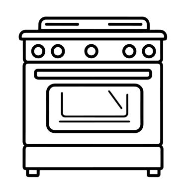 Vektör biçiminde minimalist soba simgesi.