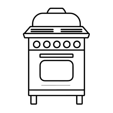 Vektör biçiminde minimalist soba simgesi.