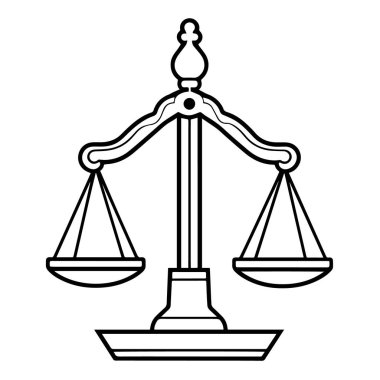 Vektör biçiminde minimalist adalet simgesi.