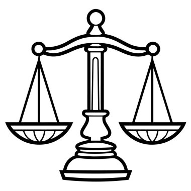 Vektör biçiminde minimalist adalet simgesi.