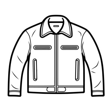 Vektör biçiminde minimalist deri ceket simgesi.