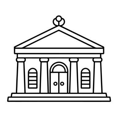 Vektör biçiminde minimalist hukuk bürosu simgesi.