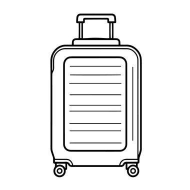 Şık bir bagaj çantasının minimalist özet vektörü.