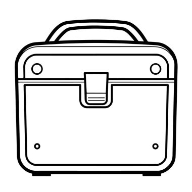 Şık bir bagaj çantasının minimalist özet vektörü.