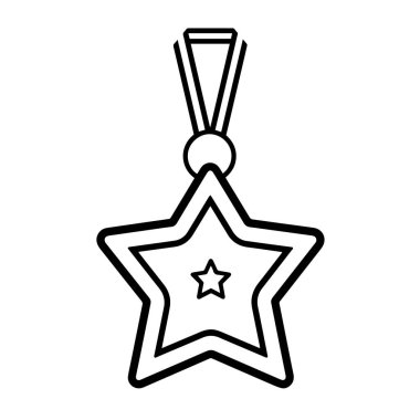 Vector outline of a prestigious first-place medal icon. clipart