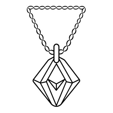 Zarif bir kolye ikonu tasarımının vektör çizgisi.
