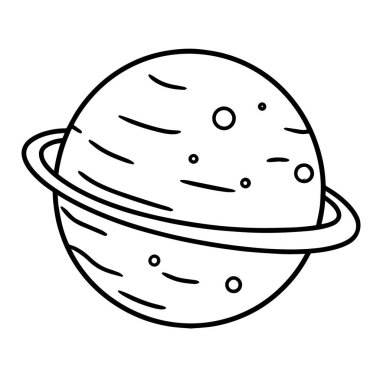 Bir kozmik Satürn gezegen simgesinin vektör çizgisi.