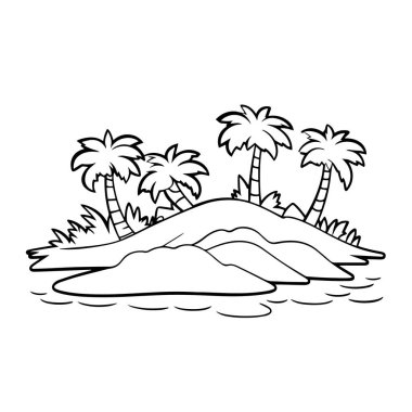 Vektör biçiminde minimalist ada simgesi.