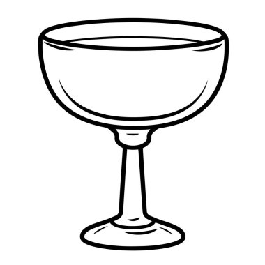 İçki mönüleri için ideal bir kokteyl bardağı tasviri..