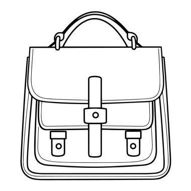 Bir moda sırt çantası taslağının minimalist vektör tasviri, aksesuar grafikler için ideal.