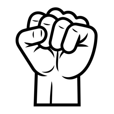 Yumruk takım çalışmasının minimalist vektör tasviri, birlik grafikleri için mükemmel.