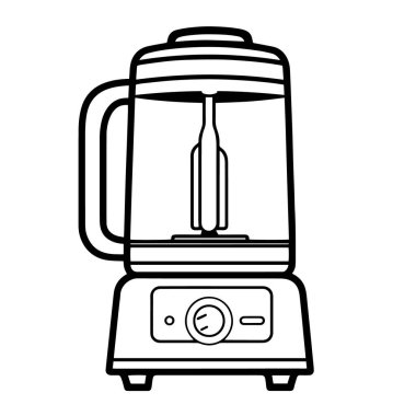 Yemek pişirme grafikleri için ideal bir besin karıştırıcı hatlarının minimalist vektör tasviri.