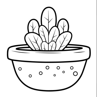 Bir kaktüsün minimalist vektör çizelgesi, botanik tasarımlar için mükemmel..