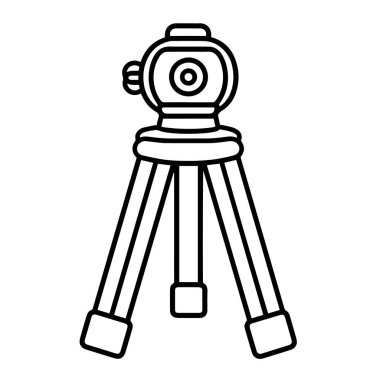 Kamera tripodu tasviri için minimalist vektör tasviri, video için mükemmel..