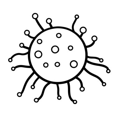 Bir kanser hücresinin minimalist tasviri, bilimsel sunumlar için ideal.