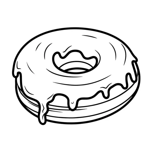 Minimalistische Vektordarstellung Eines Schokoladen Donuts Ideal Für Dessertmenüs — Stockvektor