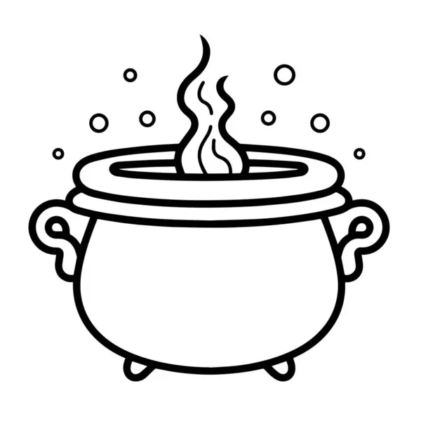 Bir kazanın minimalist vektör tasviri, cadılık grafikleri için ideal.