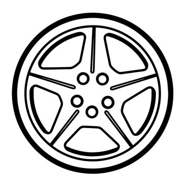 Otomotiv lastik sembolü. Modern çizgi sanat tasarımı ögesi.