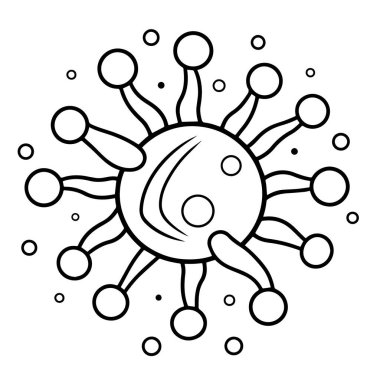 Kötü huylu hücre kümesi sembolü. Çizgi tasarım ögesini sabitle.