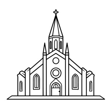 Kutsal yer sembolü. Zarif çizgi sanat tasarımı ögesi.