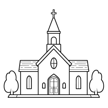 Kutsal yer sembolü. Zarif çizgi sanat tasarımı ögesi.