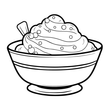 Klasik donmuş tatlı sembolü. Temiz çizgi sanat tasarımı ögesi.